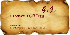 Gindert György névjegykártya